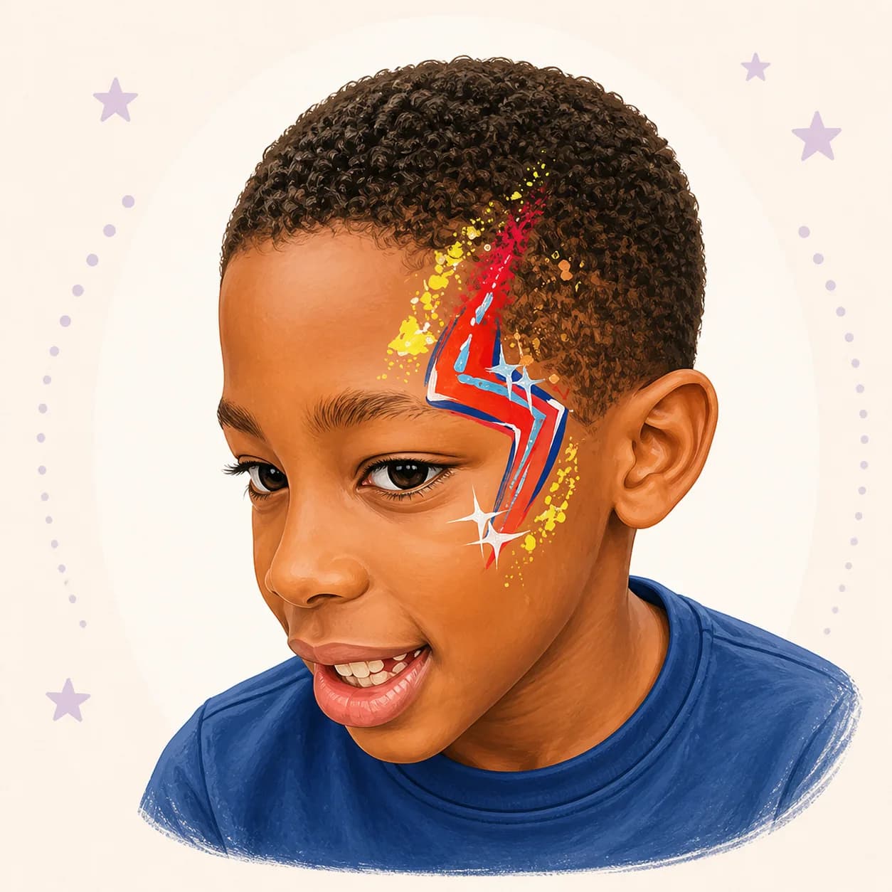 Princess Crown Face Paint Idea